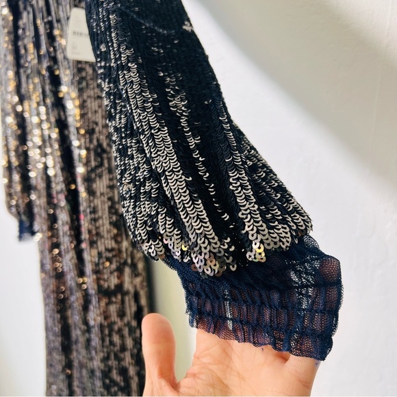 Free People NWT Emilia Sequin Dress Blue Medium - Picture 8 of 15